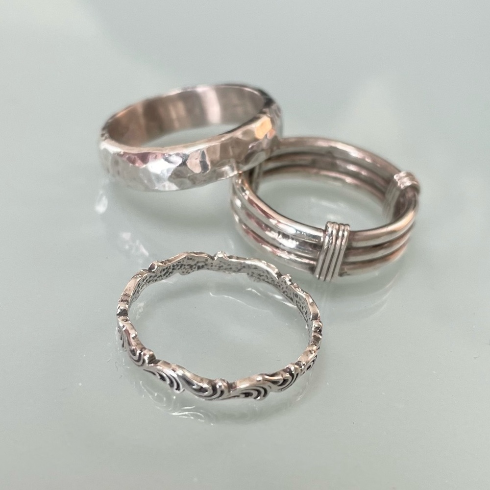Lot of 3 sterling silver rings